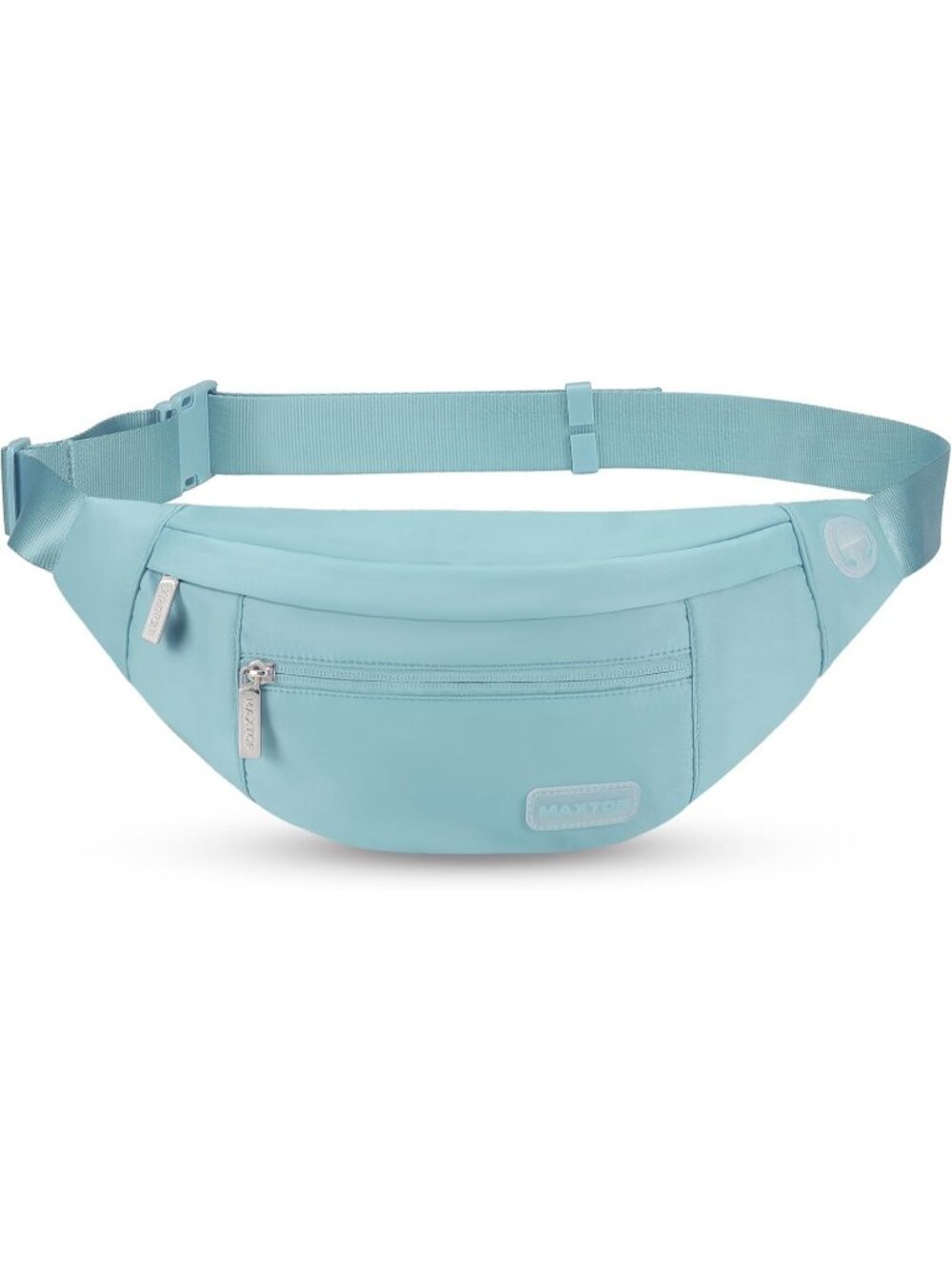 Men's Dusty Blue Large Crossbody Fanny Pack With 4-Zip Belt Bag Waist Pack